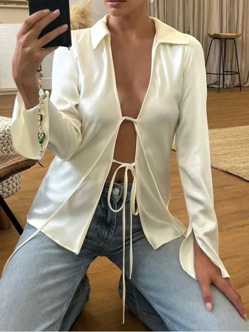 Zara satin top 🤍